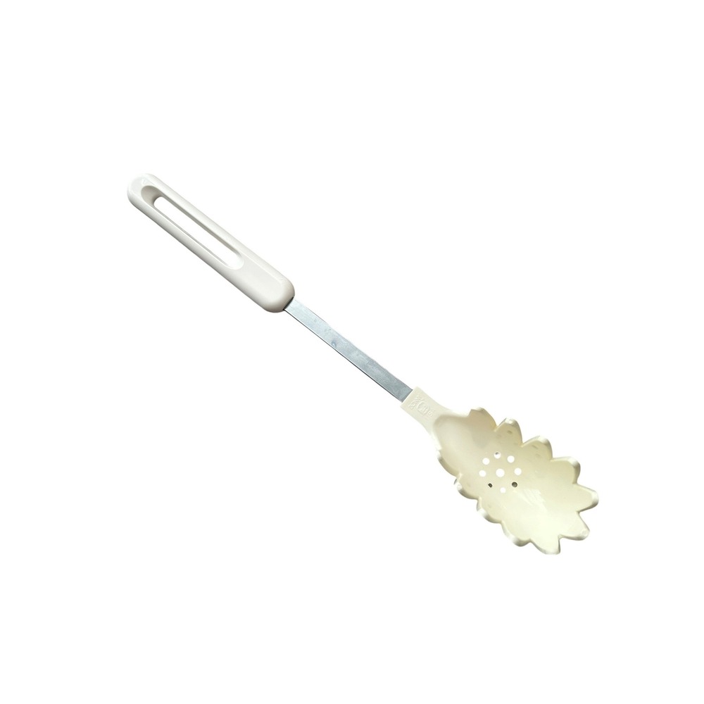 Vintage Bonny‎ USA Pasta Server Cream Nylon Stainless Steel Spaghetti Fork Spoon